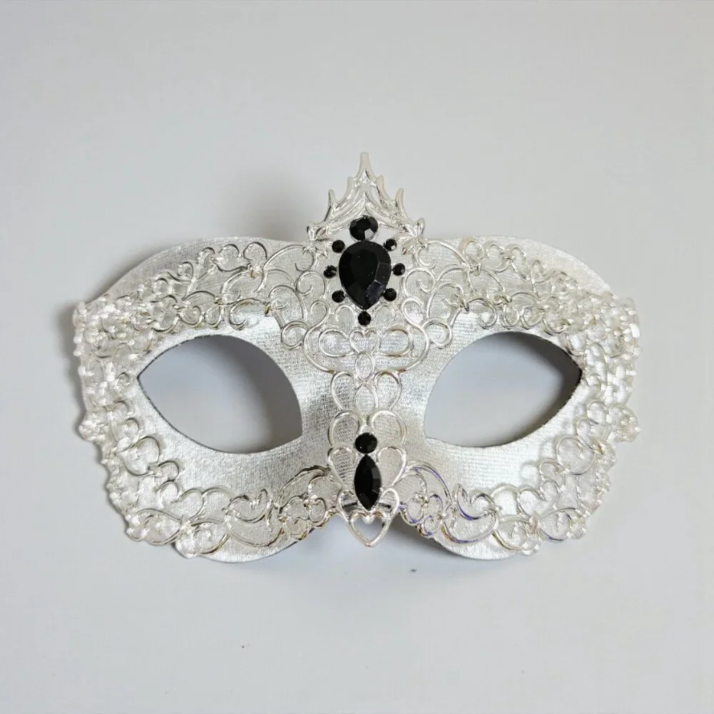 Silver silver mask, Masquerade mask, Cosplay mask, ball party mask, Prom mask